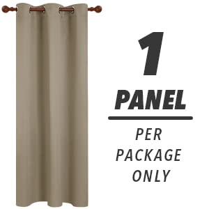 Deconovo Grommet Blackout Curtains for Office  Room Darkening Thermal Insulated Window Curtain  Khaki  42x63 Inch  1 Panel - Image 2