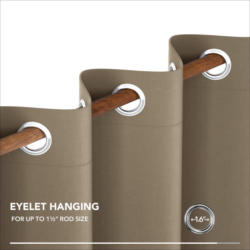 Deconovo Grommet Blackout Curtains for Office  Room Darkening Thermal Insulated Window Curtain  Khaki  42x63 Inch  1 Panel - Image 4