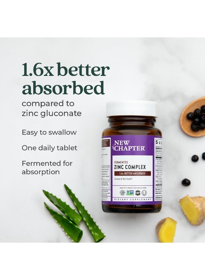 New Chapter Zinc Supplement, New Chapter Fermented Zinc Complex, ONE Daily for Immune Support + Skin Health + Non-GMO Ingredients, Easy to Swallow & Digest, 30 Count (1 Month Supply) - Image 4