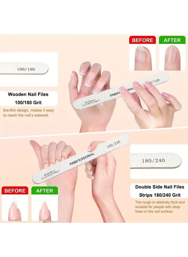 100 Pcs 180 240 Grit Nail Polishing Files Double Sided Manicure Pedicure Tool - Image 4