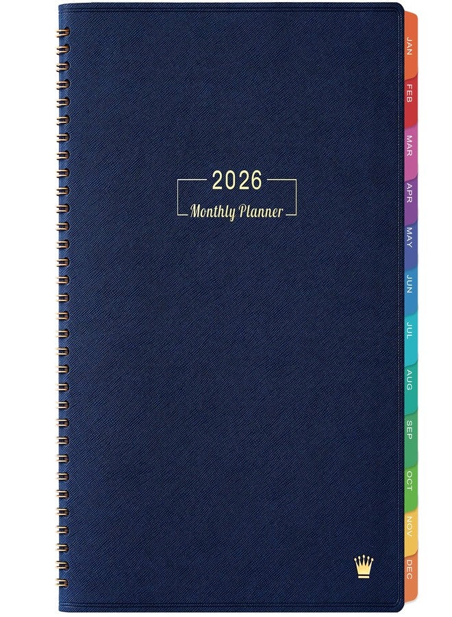 مايبوك مخطط شهري لعام 2026 - مخطط عام 2026، من يناير 2026 إلى ديسمبر 2026، مقاس 9 × 11 بوصة، تقويم شهري لعام 2026، 12 علامة تبويب ملونة، جلد صناعي، جيب، صفحات للملاحظات، تجليد حلزوني مزدوج - Image 1