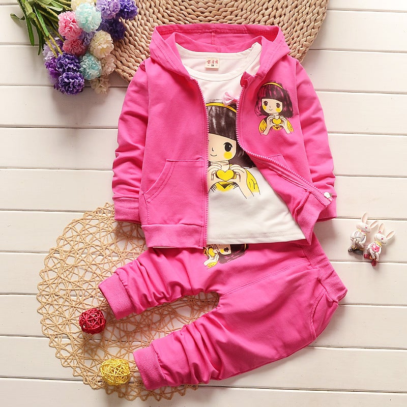 Children'S Clothing Girls Spring Vests Suit Foreign Style Clothing 2-3 Years Old Girl Long Sleeve Three Piece Set Direct Sales - Image 1