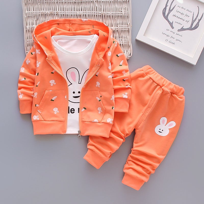 Children'S Clothing Girls Spring Vests Suit Foreign Style Clothing 2-3 Years Old Girl Long Sleeve Three Piece Set Direct Sales - Image 2