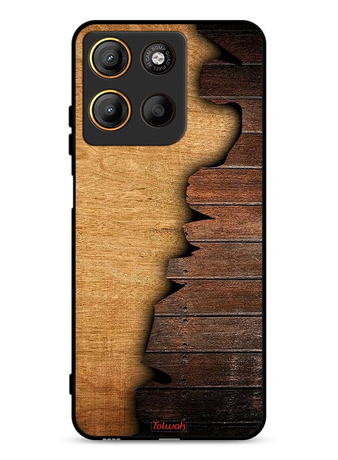 Tolwak Motorola Moto G15 Protective Case Cover Vintage Wood Pattern