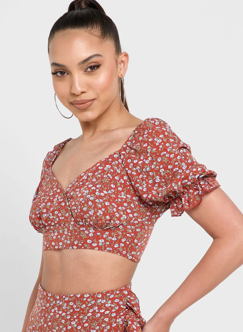 Ginger Co-Ord Ruffle Top And Skirt Set