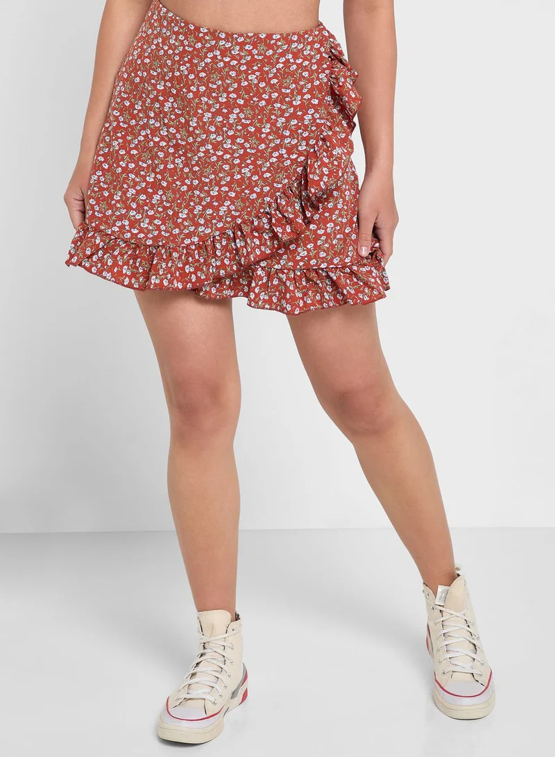 Ginger Co-Ord Ruffle Top And Skirt Set