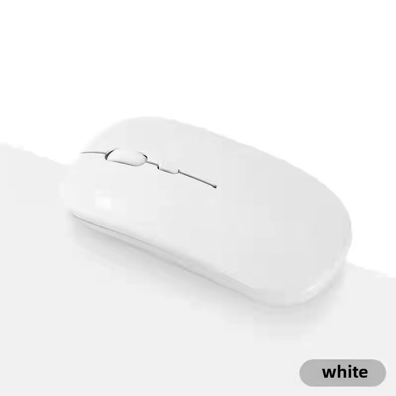 Wireless Mouse rechargeable mute laptop Bluetooth tablet business office applicable to Dell HP Lenovo White/wireless version [battery version + powerful endurance]] 