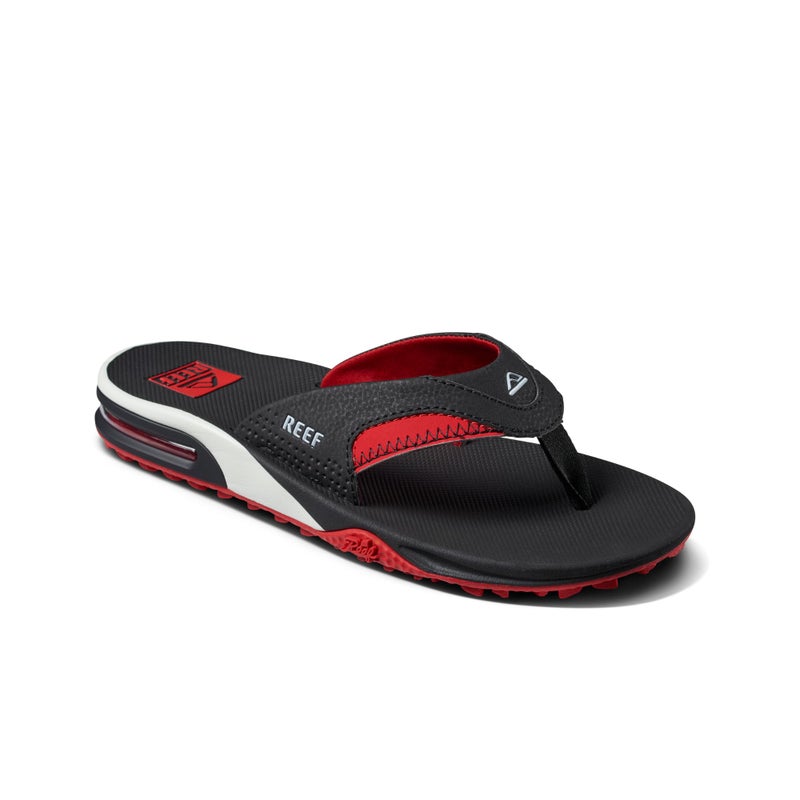 Reef Fanning Pregame Mens Bottle Opener Flip Flop, Arch Support, Durable Outsole, Water Friendly, Black/Red, 12 - Image 2