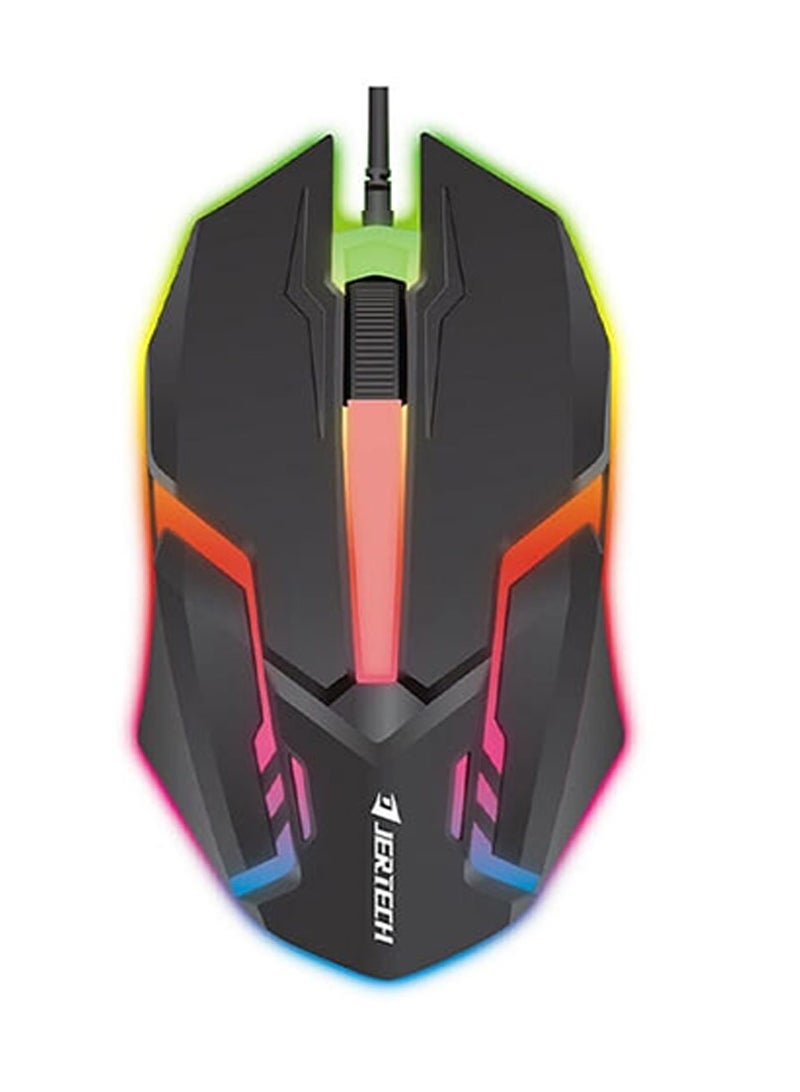 JERTECH Professional Warwick M200 LED Wired Gaming Mouse, Black - Image 1