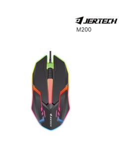 JERTECH Professional Warwick M200 LED Wired Gaming Mouse, Black  - Image 4