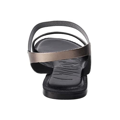 Mochi Women Gun Metal Flat Fashion Sandal UK/7 EU/40 (33-3192) - Image 4