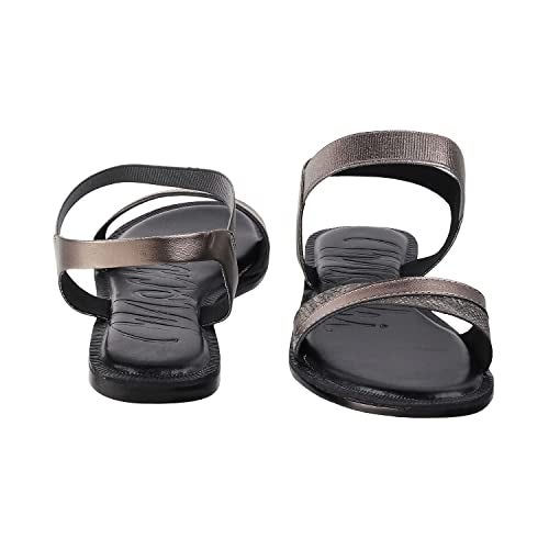 Mochi Women Gun Metal Flat Fashion Sandal UK/7 EU/40 (33-3192) - Image 5