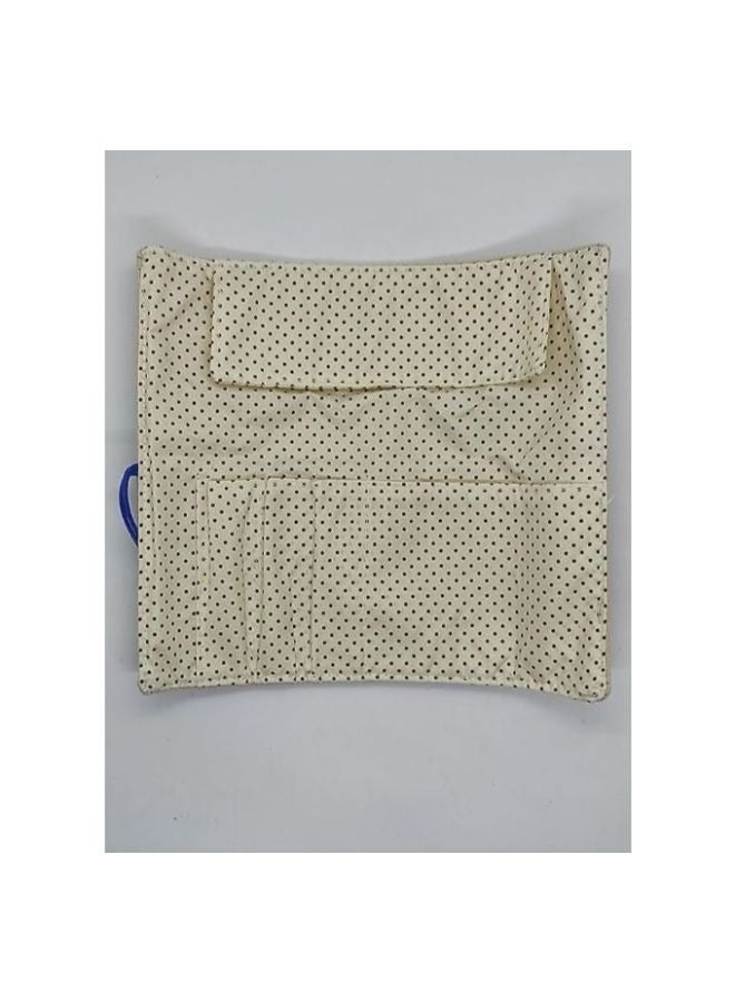 مقلمة قابلة للطي حافظة اقلام رول ،حقيبة اقلام بقماش متين عالي الجوده ورباط قوي,مطبوع, بها 3اماكن للاقلام وجيب اخر كبير(شكل اذهب، لون بيچ في ازرق) - Image 3