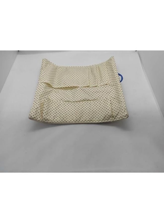 مقلمة قابلة للطي حافظة اقلام رول ،حقيبة اقلام بقماش متين عالي الجوده ورباط قوي,مطبوع, بها 3اماكن للاقلام وجيب اخر كبير(شكل اذهب، لون بيچ في ازرق) - Image 4