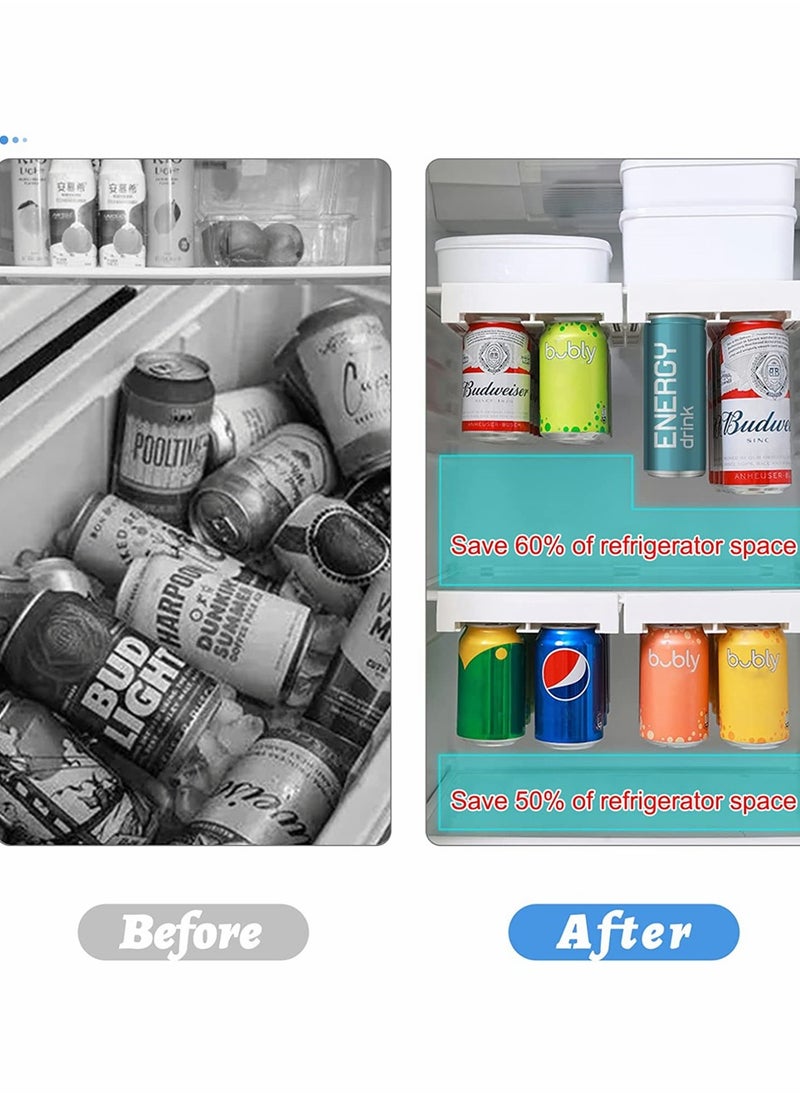 KASTWAVE 2 Pcs Hanging Soda Organizer, Hanging Can Dispenser for Soda Seltzer for Refrigerator More 50% Space Save Fridge Organizer, Soda Fridge Storage, 8 Standard Cans Pop Soda Can Beverage Holder Storage  - Image 3