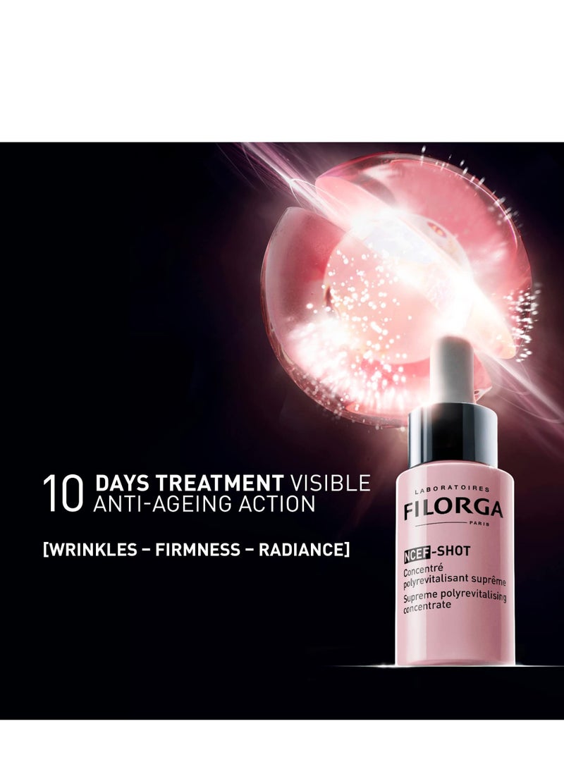 Filorga NCEF-Shot Anti-Aging Serum, Concentrated Wrinkle Reducing Treatment for Radiant & Firm Skin in 10 Days