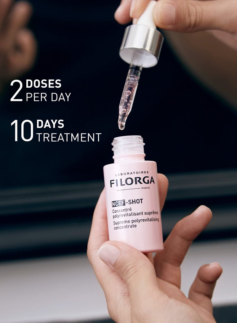 Filorga NCEF-Shot Anti-Aging Serum, Concentrated Wrinkle Reducing Treatment for Radiant & Firm Skin in 10 Days