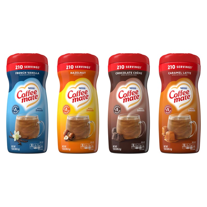 Coffee mate Flavored Creamer 4 Pack Variety Pack 15 oz bottles  Chocolate Crme French Vanilla Hazelnut Caramel Latte - Image 3