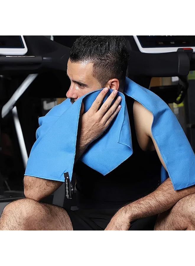 SAGREENY Gym Towel 2 Pack Fast Drying Yoga Towels 40 x 80CM Soft Microfiber Lightweight Sport Towel Travel Camping Towel Super Absorbent for Gym Sport Backpacking Beach Swimming(Navy Blue) - Image 5