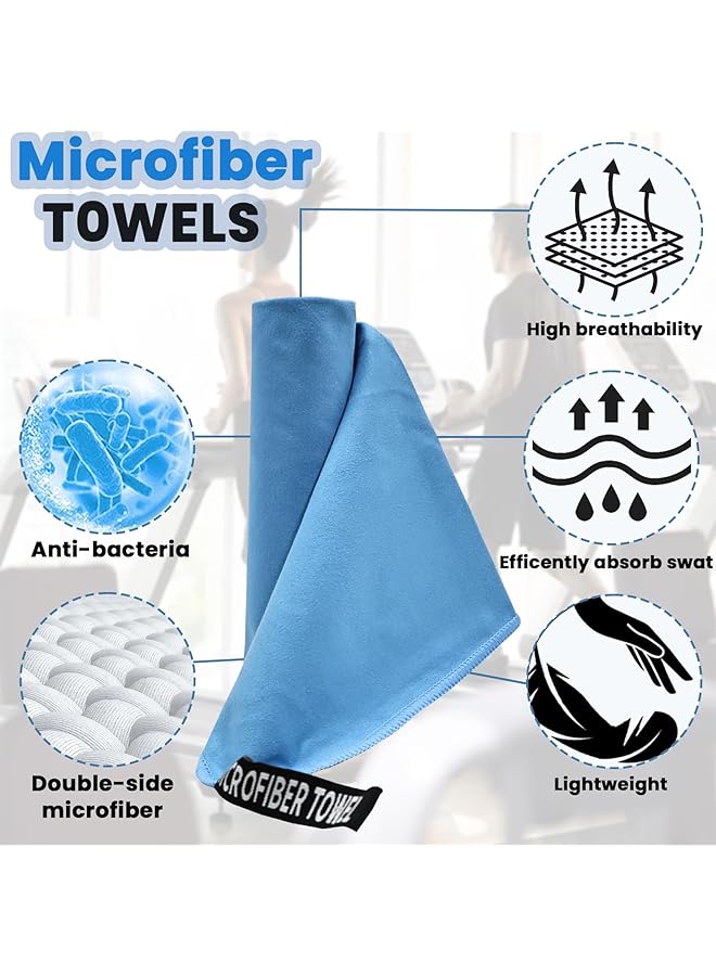 SAGREENY Gym Towel 2 Pack Fast Drying Yoga Towels 40 x 80CM Soft Microfiber Lightweight Sport Towel Travel Camping Towel Super Absorbent for Gym Sport Backpacking Beach Swimming(Navy Blue) - Image 4