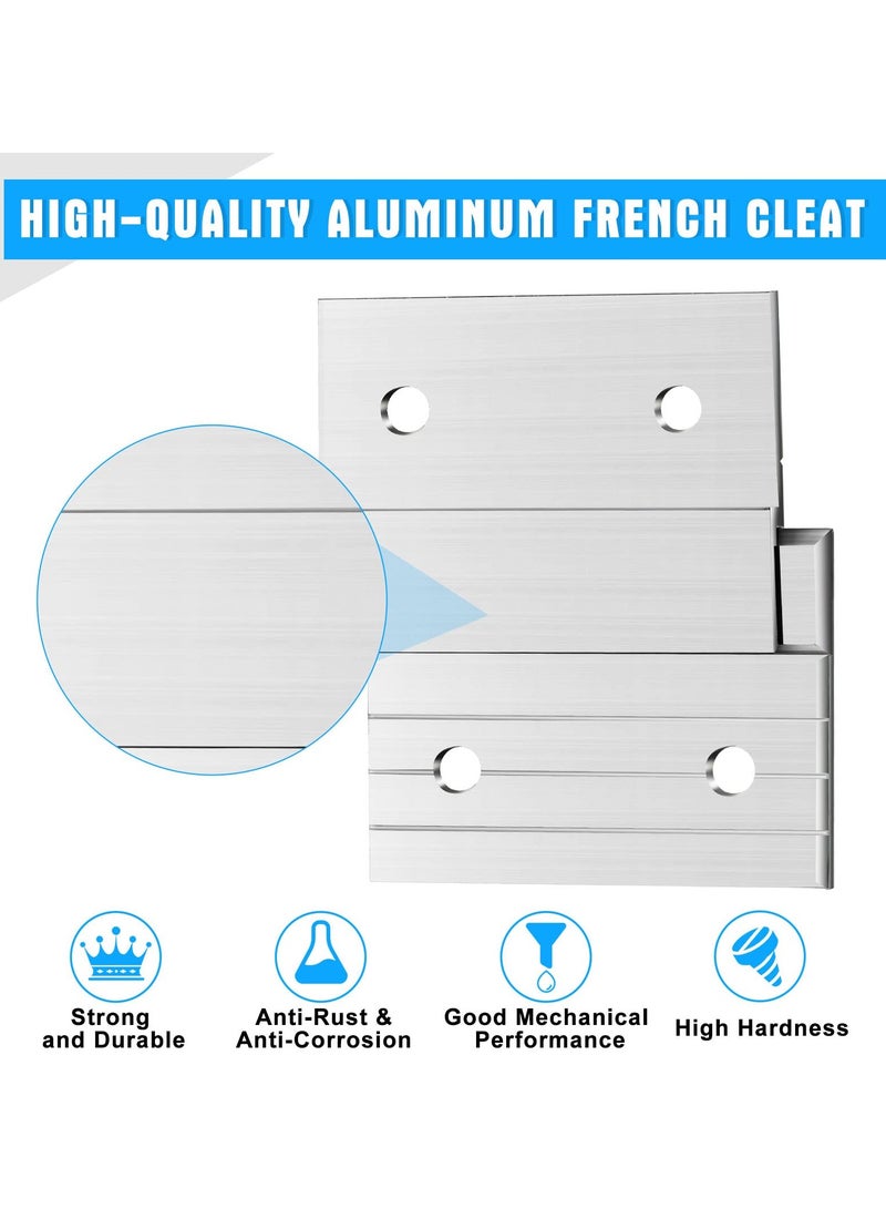 SYOSI French Cleat Picture Hanger, 4 Pcs Heavy Duty Aluminum Z Bar with Screws, Interlocking Mounting Brackets for Wall Photos, Mirrors, Shelves, Whiteboards, Cabinets, Artworks - Image 3
