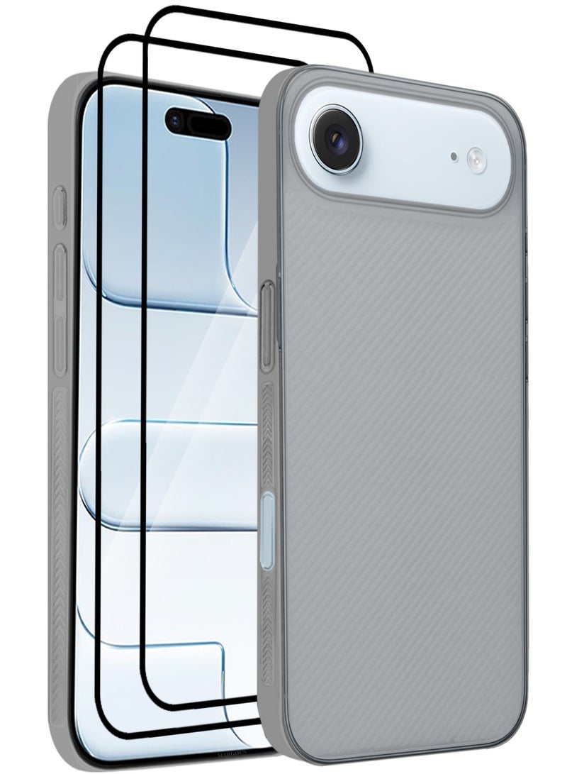 CATANES 3 Packs Case Cover for iPhone 17 Air - Sturdy Durable Ultra-Thin Case - Air Skin Line Design Transparent Back Cover - Drop Protection Cover  with Two 3D Screen Protectors - Black - Image 1