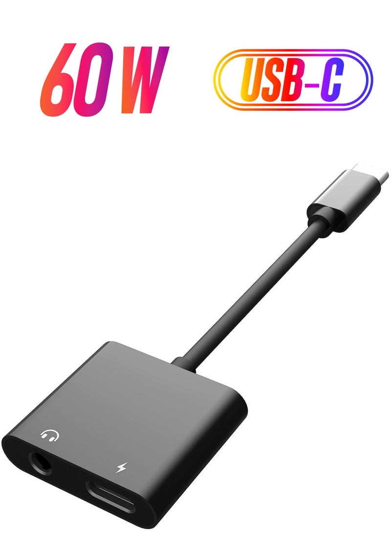 ELTRAZONE USB C to 3.5mm Headphone Adapter,60W Fast Charge,ivoros Type C Audio Jack Earphone Aux Converter,Work for iPad Pro/Air 4,Samsung Galaxy S21/S20/FE 5G - Image 1
