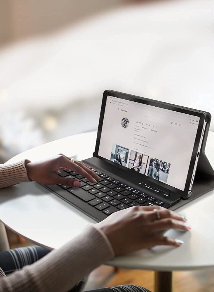 Keyboard Case for Galaxy Tab A7 Lite 8.7 inch 2021 (SM-T220 / T225), Slim Lightweight Stand Cover with Magnetically Detachable Keyboard (Samsung Galaxy Tab A7 Lite, Black) - Image 3