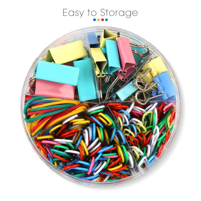 Joyberg 300 Pcs Binder Clips, Rubber Bands, Office Set, Paper Clips, School & Teacher Supplies for Office Desk Essentials (Assorted Sizes) - Image 3