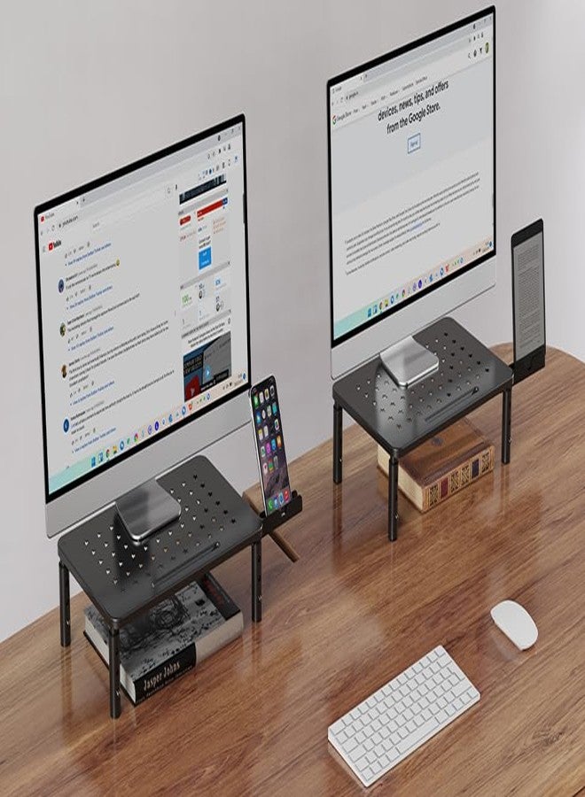 Zimilar 2 Pack Monitor Stand , 3 Height Adjustable Stand with Unique Star Mesh for Computer, Laptop, Printer, Notebook, iMac, Premium Metal Monitor Risers for 2 Monitors - Image 2
