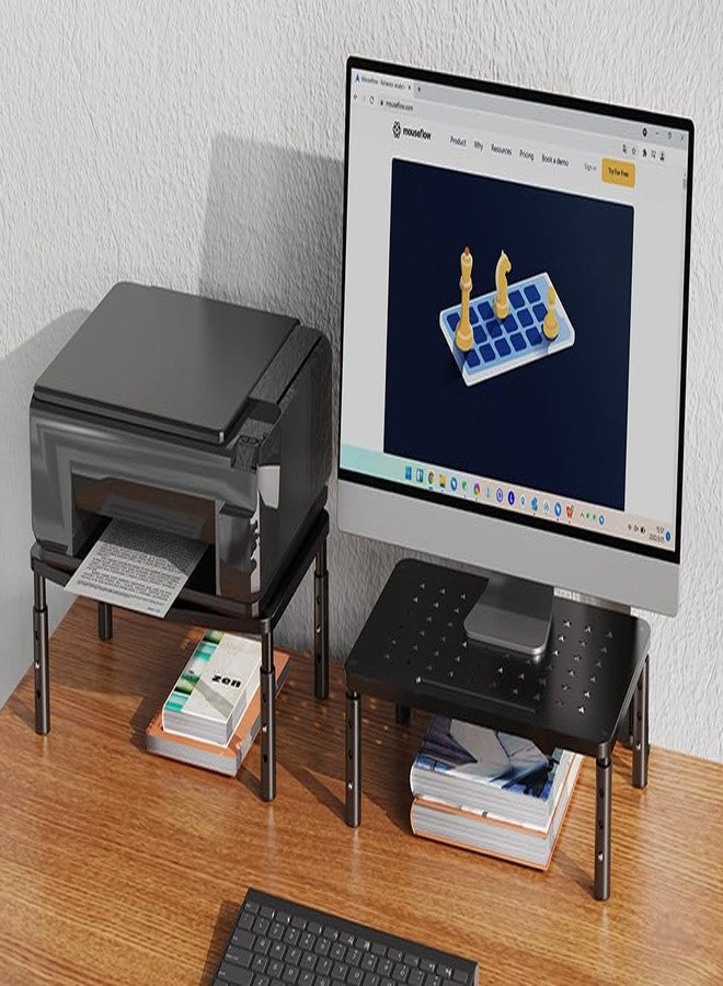 Zimilar 2 Pack Monitor Stand , 3 Height Adjustable Stand with Unique Star Mesh for Computer, Laptop, Printer, Notebook, iMac, Premium Metal Monitor Risers for 2 Monitors - Image 3