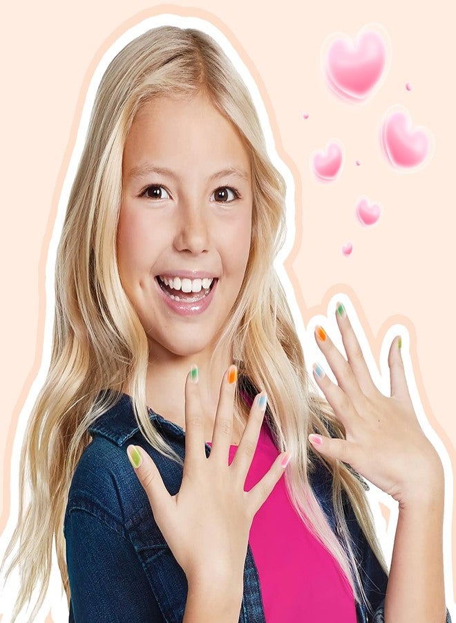 Plauva 26 Pieces Press on Nails for Kids, Children Colorful Fake Nail for Kids Teenager Girls 8-12 Years Press on Nails with Nail Glue - Image 3