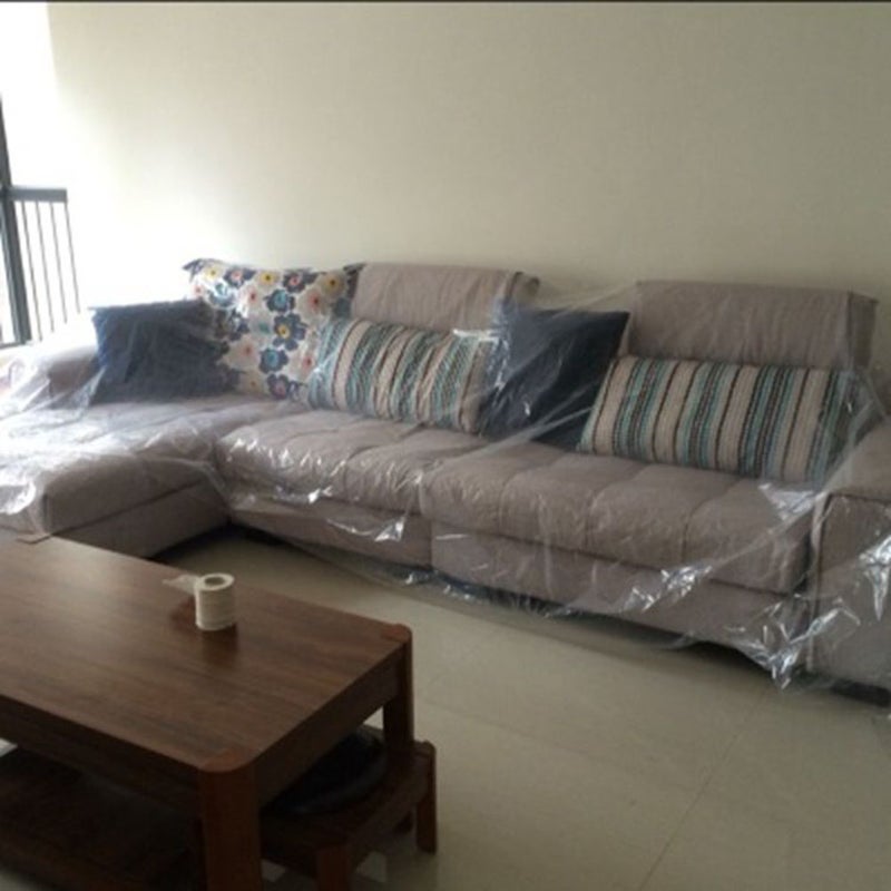 1pcs 2.75x3.65m Furniture Anti-ash Cloth and Transparent Cover(White) - Image 2