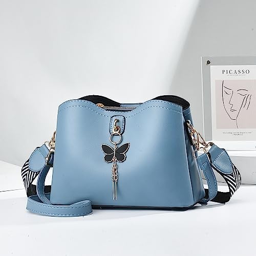 Xiaoyu Small Crossbody Bags for Women Fashion Purses for Teenage Girls Lightweight Handbags Shoulder Bag (Blue) - Image 3