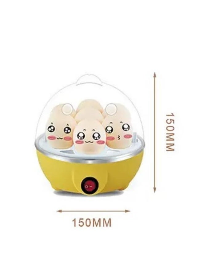 Egg Cooker, Electric Hard Boiled Egg Cooker with Anti-Dry Burning, Kitchen Egg Steaming Breakfast Machine, Household Rapid Egg Cooker with Automatic Power-Off for 6 Eggs,Yellow - Image 3