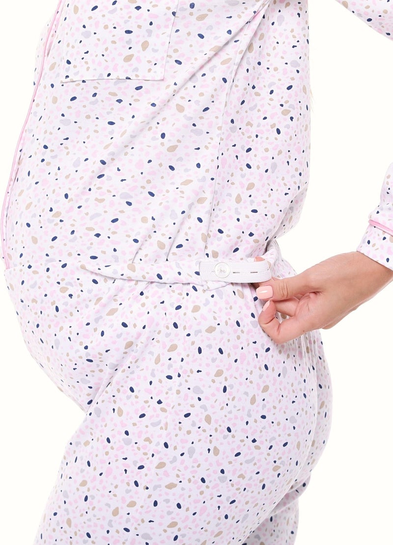 Likapa Interlock Buttoned Maternity Long Sleeve Pajama Set 1354-01 - Image 4
