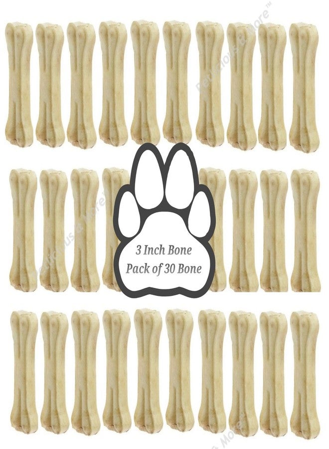 Petlicious & More Rawhide Pressed Chew Dog Bone (3 Inches) - Combo Pack of 30 Pcs - Image 3