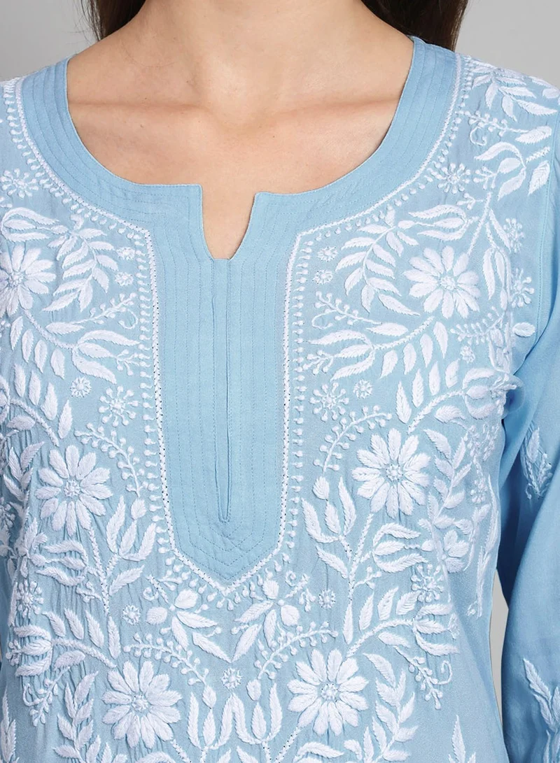 Alaya Women Hand Embroidered Chikankari Cotton kurta set-AL3451KS