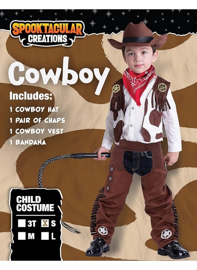Spooktacular Creations - Spooktacular Creations Halloween Cowboy Costume for Boys Kids Cowboy Costume Set Western Cowboy Hat Outfit for Dressup - Image 1