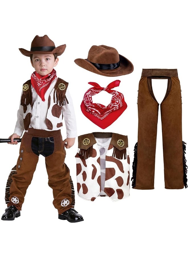 Spooktacular Creations - Spooktacular Creations Halloween Cowboy Costume for Boys Kids Cowboy Costume Set Western Cowboy Hat Outfit for Dressup - Image 1