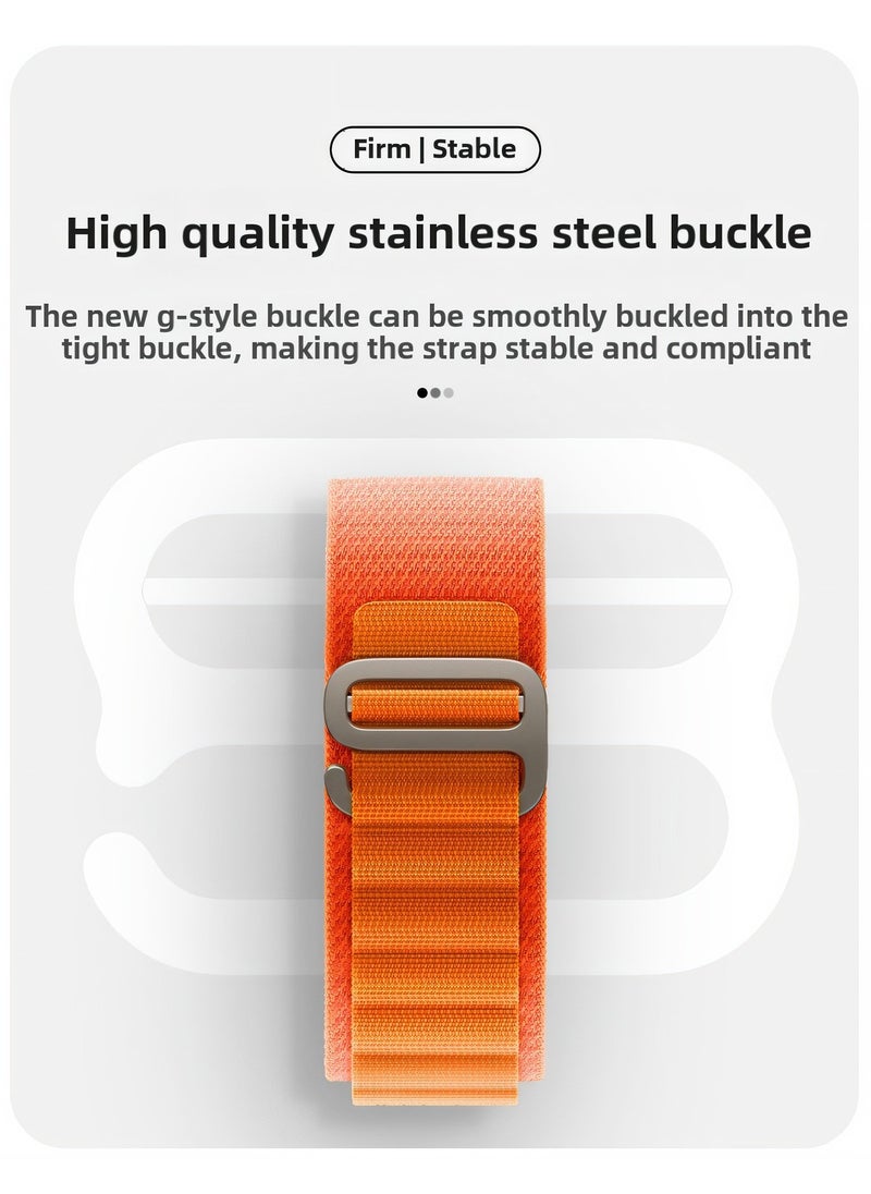 Umiwin - 4 Pack for Apple Watch Alpine Loop Band 38mm/40mm/41mm Nylon Woven Sport Strap Compatible with iWatch Series Ultra 2/Ultra Series 10 9 8 7 SE 6 5 4 3 2 1 White/Green/Orange/Black - Image 1