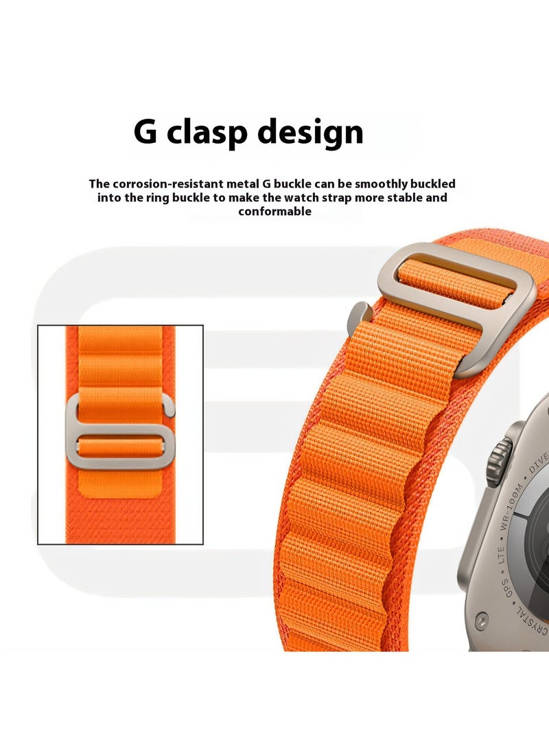 Umiwin - 4 Pack for Apple Watch Alpine Loop Band 38mm/40mm/41mm Nylon Woven Sport Strap Compatible with iWatch Series Ultra 2/Ultra Series 10 9 8 7 SE 6 5 4 3 2 1 White/Green/Orange/Black - Image 1