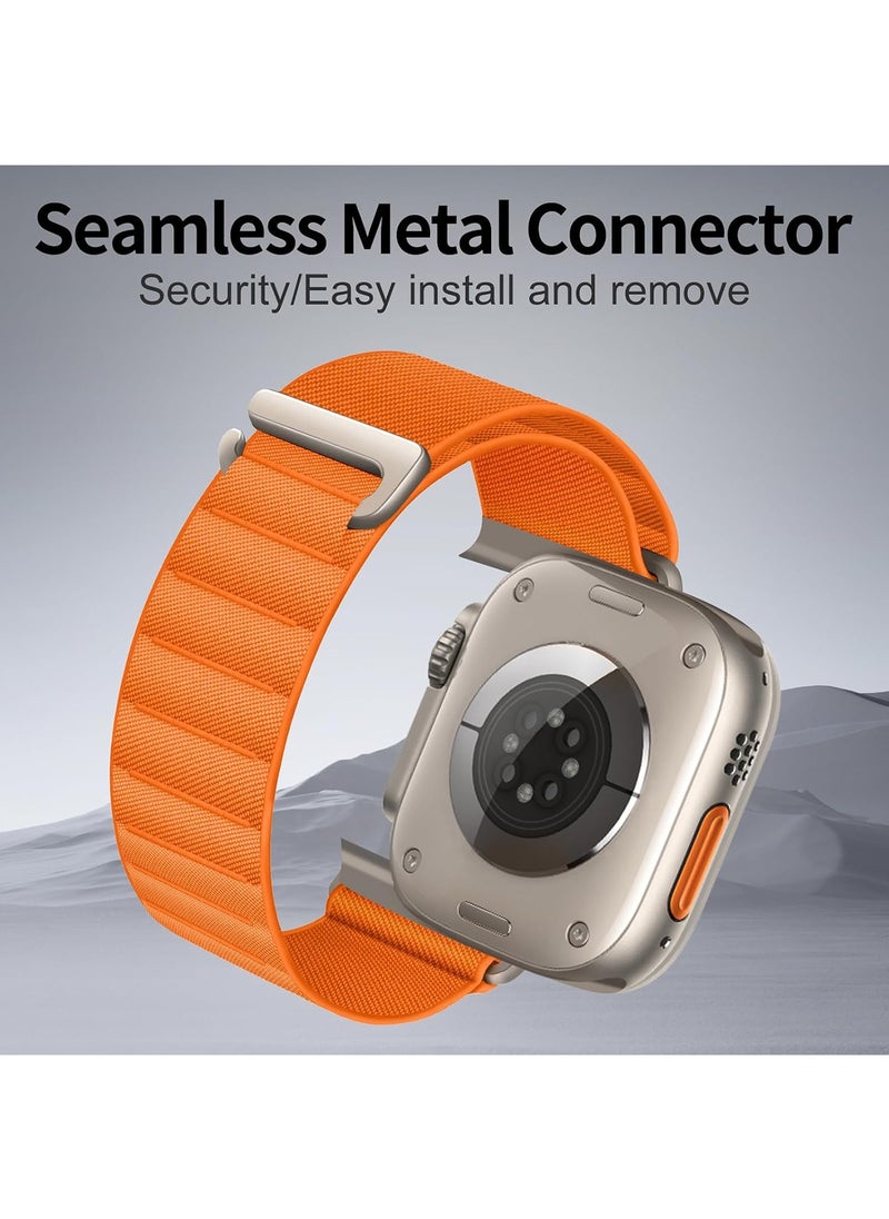 Umiwin - 4 Pack for Apple Watch Alpine Loop Band 38mm/40mm/41mm Nylon Woven Sport Strap Compatible with iWatch Series Ultra 2/Ultra Series 10 9 8 7 SE 6 5 4 3 2 1 White/Green/Orange/Black - Image 1
