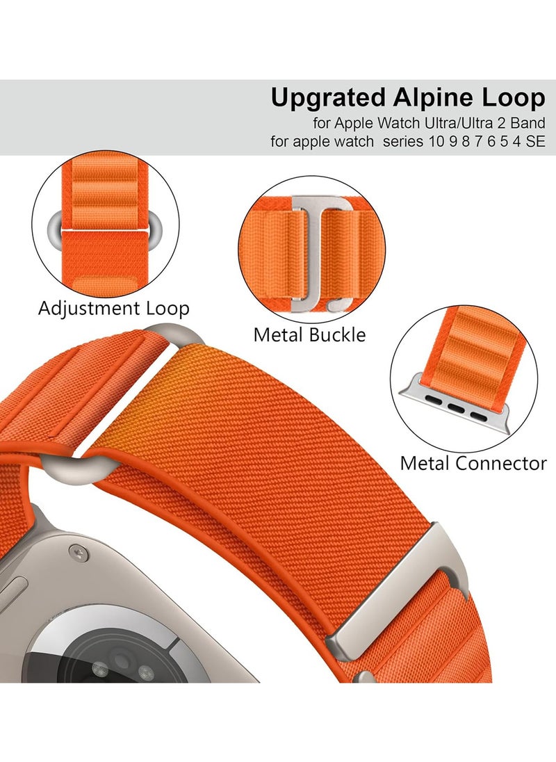 Umiwin - 4 Pack for Apple Watch Alpine Loop Band 38mm/40mm/41mm Nylon Woven Sport Strap Compatible with iWatch Series Ultra 2/Ultra Series 10 9 8 7 SE 6 5 4 3 2 1 White/Green/Orange/Black - Image 1