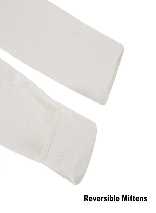 Aablexema بيجامة أطفال من قطن عضوي أبلكسما مع قفازات - محايد للمواليد الجدد بزيب للإستلقاء واللعب (أبيض، مواليد جدد) - Image 3