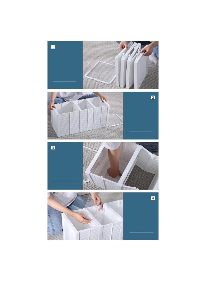 SUKILO Folding Shoe Box Installation-Free, Thickened Drawer-Style Shoe Organizer, Transparent Stackable Shoe Storage Cabinet for Up to Size 48 Shoes, Anti-Oxidation, Moisture-Proof  - Image 4