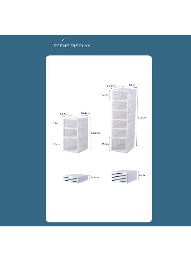 SUKILO Folding Shoe Box Installation-Free, Thickened Drawer-Style Shoe Organizer, Transparent Stackable Shoe Storage Cabinet for Up to Size 48 Shoes, Anti-Oxidation, Moisture-Proof  - Image 2