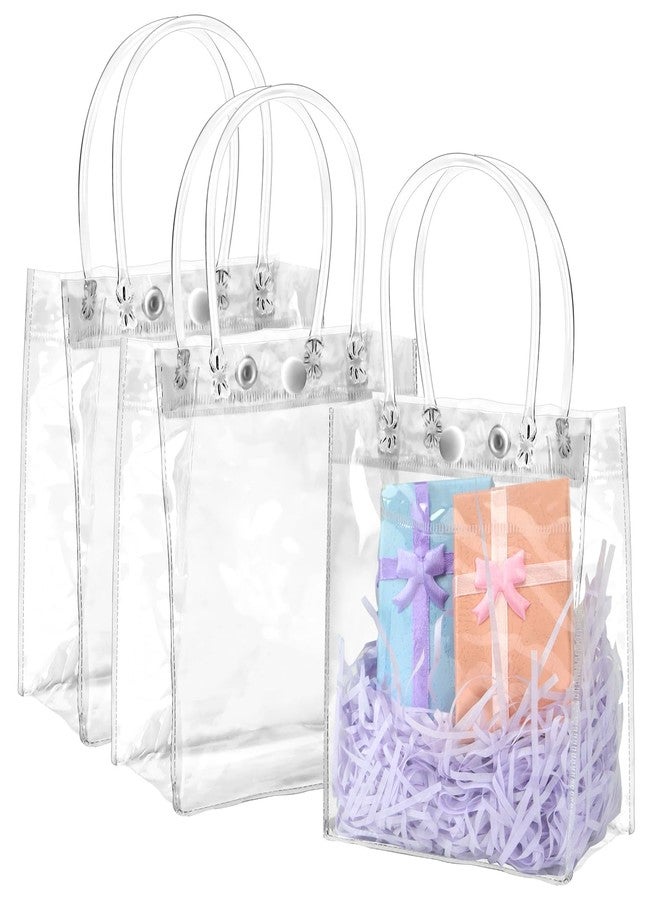 BadenBach 21 PCS Mini Clear Gift Bags with Handles,5.1" x 5.9" x 2.8",Tiny Plastic Clear Gift Bags Small Clear Goodie Bags Clear Favor Bags for Wedding Birthday Baby Shower Party Supplies Halloween - Image 1