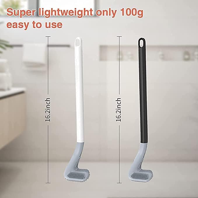 Brille Bee Golf Shape Toilet Brush Cleaner - Flexible Silicone L-Shape Brush for Quick Cleaning of Bathroom, Kitchen, Wash Basin, and Toilet 2PC - Image 4