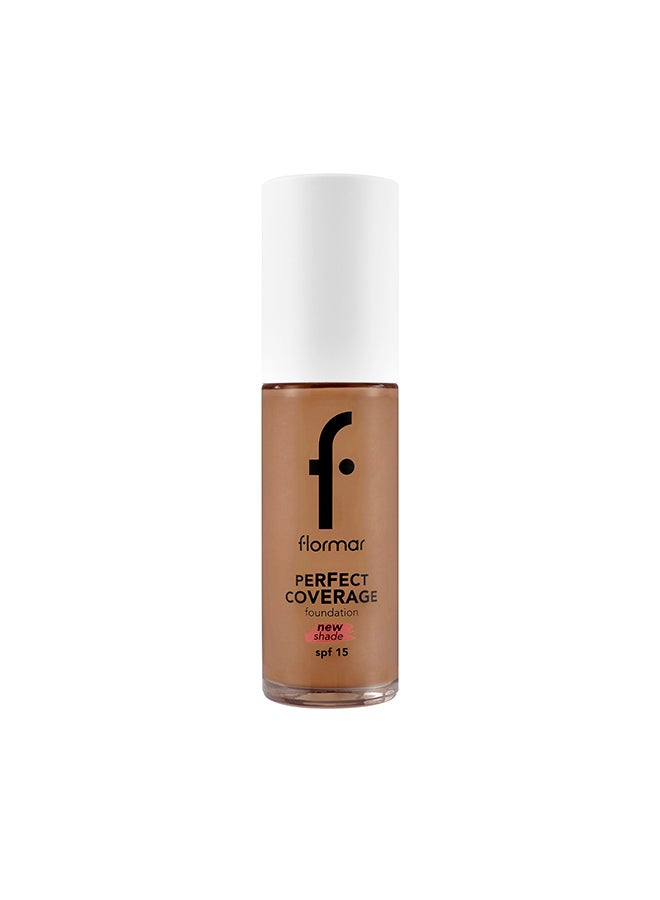 flormar Perfect Coverage Foundation – 136 Chestnut – Soft Rich Texture, Smooth-Looking Skin, Up to 12H Fresh Wear, SPF 15 - Image 1